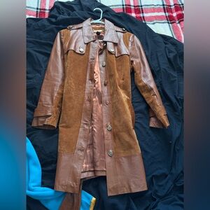 IMAN Tan Leather and Suede Jacket